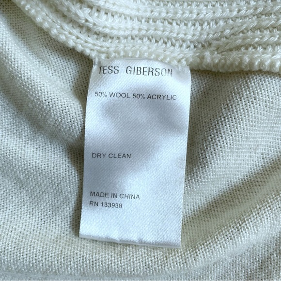 NWT Tess Giberson Ivory Open Stitch Knit Sweater Pullover Top Women’s Small - Picture 7 of 8